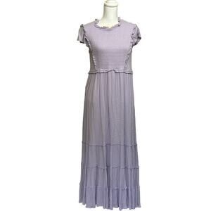 In‎ Loom lavender tiered maxi dress, large, cottagecore, peasantcore, bohemian